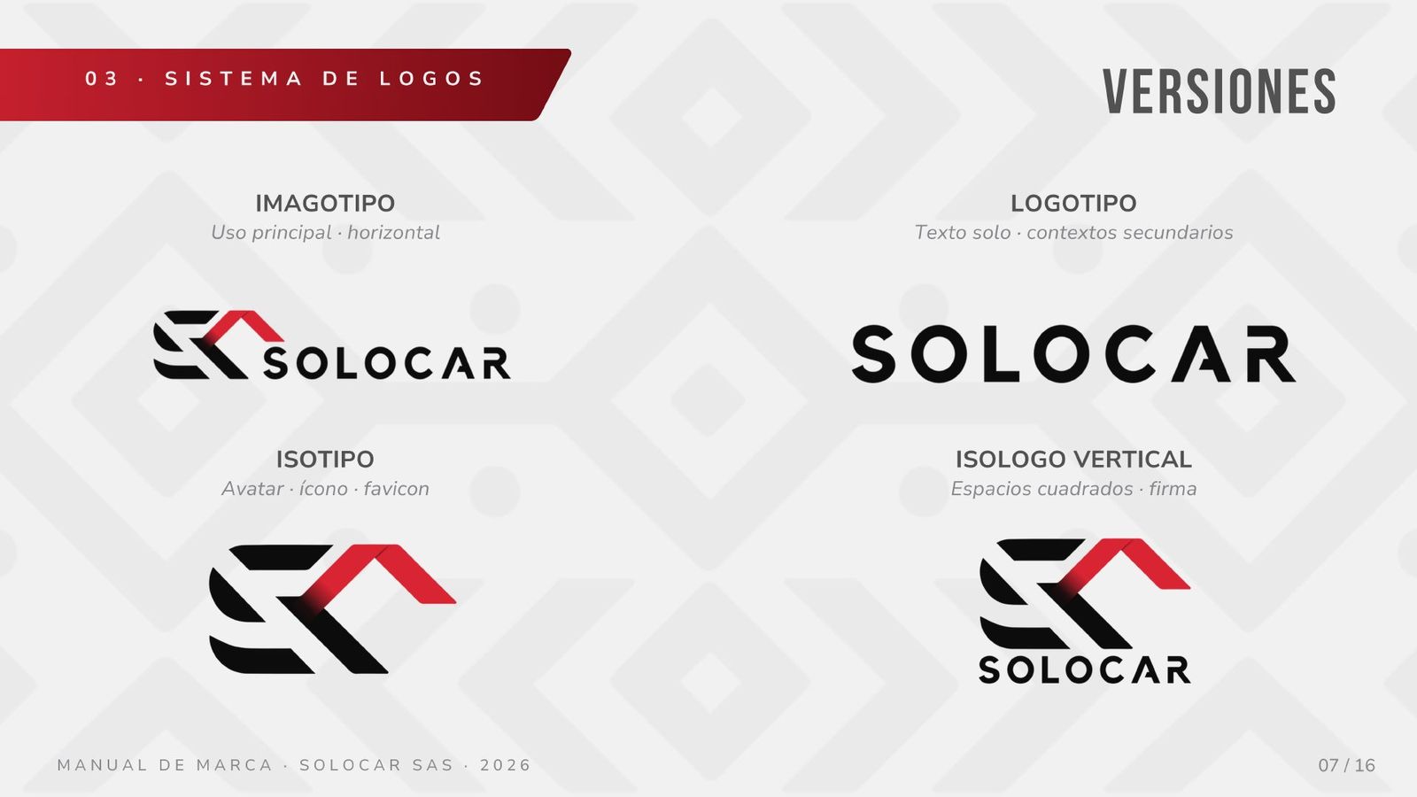 Sistema de logos de Solocar